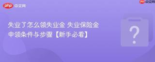 失业了怎么领失业金 失业保险金申领条件与步骤【新手必看】