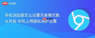 手机浏览器怎么设置无痕模式默认开启 手机上网隐私保护设置