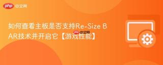 如何查看主板是否支持Re-Size BAR技术并开启它【游戏性能】