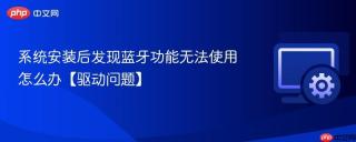 系统安装后发现蓝牙功能无法使用怎么办【驱动问题】