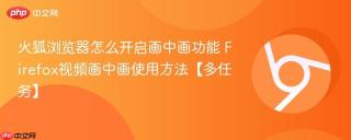 火狐浏览器怎么开启画中画功能 Firefox视频画中画使用方法【多任务】