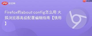 Firefox的about:config怎么用 火狐浏览器高级配置编辑指南【慎用】