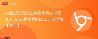 火狐浏览器怎么查看网页证书信息 Firefox检查网站SSL证书详情【安全】