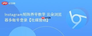 Instagram矩阵养号教学 云朵浏览器多账号登录【社媒营销】