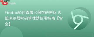 Firefox如何查看已保存的密码 火狐浏览器密码管理器使用指南【安全】