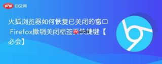 火狐浏览器如何恢复已关闭的窗口 Firefox撤销关闭标签页快捷键【必会】