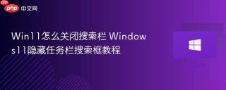 Win11怎么关闭搜索栏 Windows11隐藏任务栏搜索框教程