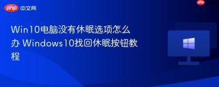 Win10电脑没有休眠选项怎么办 Windows10找回休眠按钮教程