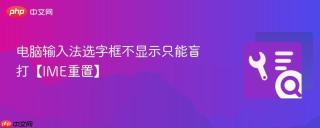 电脑输入法选字框不显示只能盲打【IME重置】
