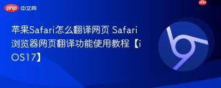 苹果Safari怎么翻译网页 Safari浏览器网页翻译功能使用教程【iOS17】