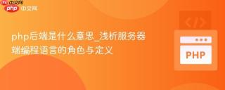 php后端是什么意思_浅析服务器端编程语言的角色与定义