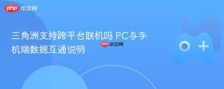 三角洲支持跨平台联机吗 PC与手机端数据互通说明