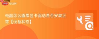 电脑怎么查看显卡驱动是否安装正常【设备状态】