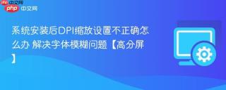 系统安装后DPI缩放设置不正确怎么办 解决字体模糊问题【高分屏】