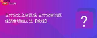 支付宝怎么查医保 支付宝查询医保消费明细方法【教程】