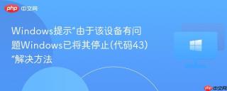 Windows提示“由于该设备有问题Windows已将其停止(代码43)”解决方法