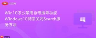 Win10怎么禁用自带搜索功能 Windows10彻底关闭Search服务方法