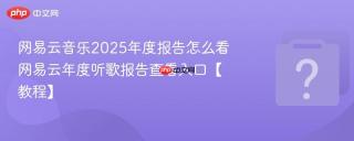 网易云音乐2025年度报告怎么看 网易云年度听歌报告查看入口【教程】
