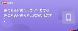 综合素质评价不仅要写还要传图 综合素质评价材料上传规范【要求】