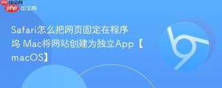 Safari怎么把网页固定在程序坞 Mac将网站创建为独立App【macOS】