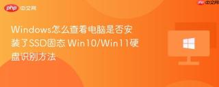 Windows怎么查看电脑是否安装了SSD固态 Win10/Win11硬盘识别方法