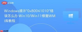 Windows提示“0x80041010”错误怎么办 Win10/Win11修复WMI库教程
