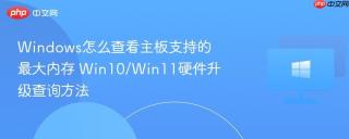 Windows怎么查看主板支持的最大内存 Win10/Win11硬件升级查询方法