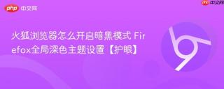 火狐浏览器怎么开启暗黑模式 Firefox全局深色主题设置【护眼】