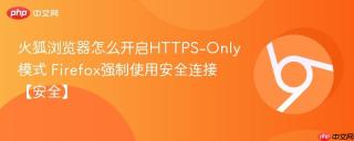 火狐浏览器怎么开启HTTPS-Only模式 Firefox强制使用安全连接【安全】