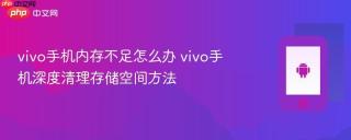 vivo手机内存不足怎么办 vivo手机深度清理存储空间方法