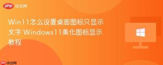 Win11怎么设置桌面图标只显示文字 Windows11美化图标显示教程