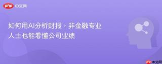 如何用AI分析财报，非金融专业人士也能看懂公司业绩