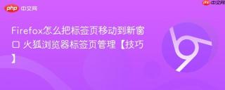 Firefox怎么把标签页移动到新窗口 火狐浏览器标签页管理【技巧】