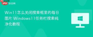 Win11怎么关闭搜索框里的每日图片 Windows11任务栏搜索纯净化教程