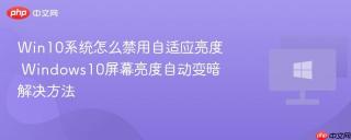 Win10系统怎么禁用自适应亮度 Windows10屏幕亮度自动变暗解决方法