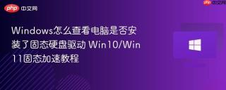 Windows怎么查看电脑是否安装了固态硬盘驱动 Win10/Win11固态加速教程