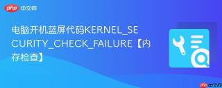 电脑开机蓝屏代码KERNEL_SECURITY_CHECK_FAILURE【内存检查】