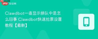 Clawdbot一直显示排队中是怎么回事 Clawdbot快速抢票设置教程【最新】