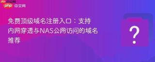 免费顶级域名注册入口：支持内网穿透与NAS公网访问的域名推荐