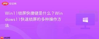 Win11锁屏快捷键是什么？Windows11快速锁屏的多种操作方法