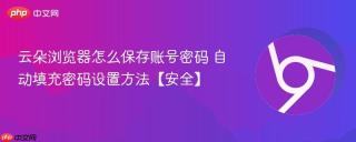 云朵浏览器怎么保存账号密码 自动填充密码设置方法【安全】