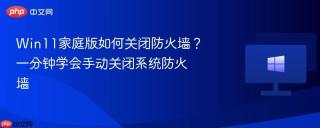 Win11家庭版如何关闭防火墙？一分钟学会手动关闭系统防火墙