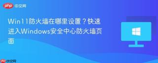 Win11防火墙在哪里设置？快速进入Windows安全中心防火墙页面