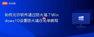 如何允许软件通过防火墙？Windows10设置防火墙白名单教程