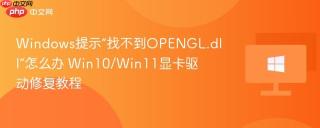Windows提示“找不到OPENGL.dll”怎么办 Win10/Win11显卡驱动修复教程
