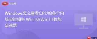 Windows怎么查看CPU的各个内核实时频率 Win10/Win11性能监视器