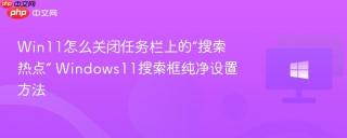 Win11怎么关闭任务栏上的“搜索热点” Windows11搜索框纯净设置方法