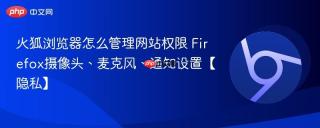 火狐浏览器怎么管理网站权限 Firefox摄像头、麦克风、通知设置【隐私】
