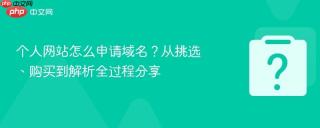 个人网站怎么申请域名？从挑选、购买到解析全过程分享