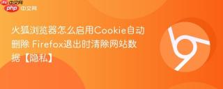 火狐浏览器怎么启用Cookie自动删除 Firefox退出时清除网站数据【隐私】